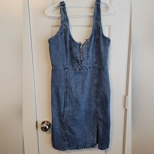 Womens Guess Zipper Denim Dress Size Large